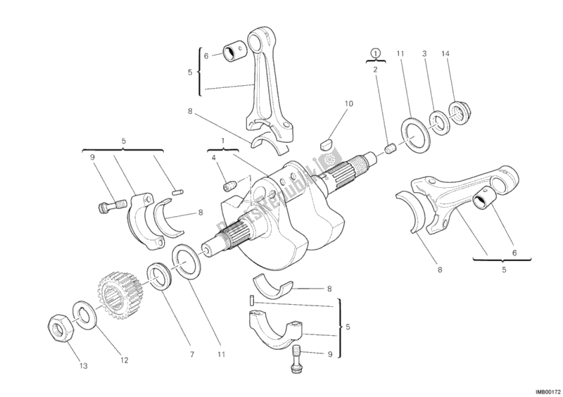 Toutes les pièces pour le Vilebrequin du Ducati Streetfighter USA 1100 2011